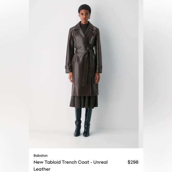 Aritzia Jackets & Blazers - Aritzia Dark Brown Leather Trench Coat